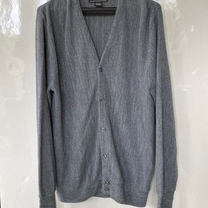Men’s, LIKE NEW, grey cardigan sweater, size large/tall, machine wash